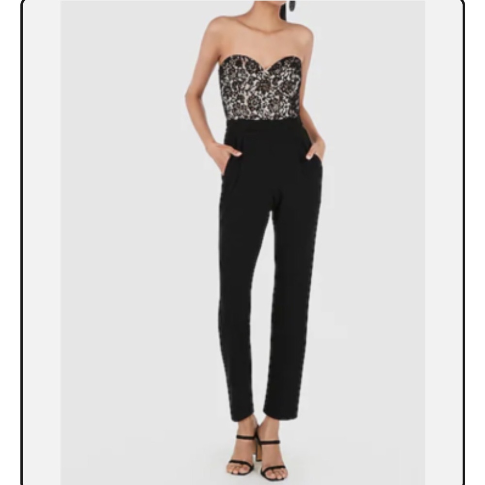 Express Black Lace Bodice Sweetheart Jumpsuit size 2